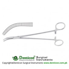 Moynihan Hysterectomy Forcep Curved Stainless Steel, 23 cm - 9" 